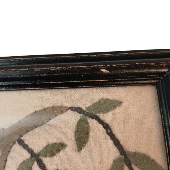 Colonial Primiitive Blackbirds Crows And Tree Needlework Applique Picture Art - Picture 4 of 10